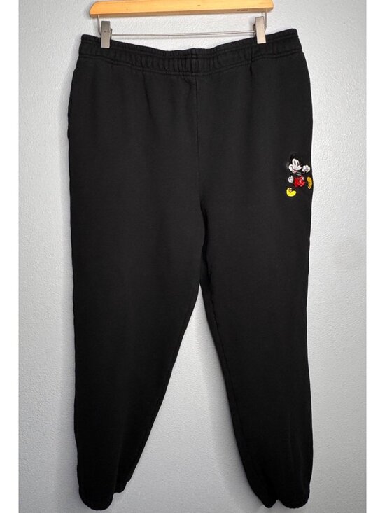 Disney Pants - Disney Mickey Mouse Black Joggers Sweatpants Embroidered Size XL